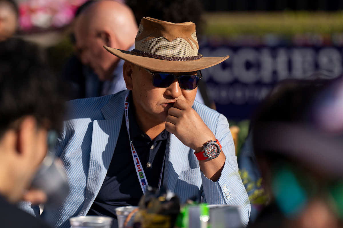 枠順抽選会に臨む矢作師（（C）Scott Serio／Eclipse Sportswire／Breeders Cup）