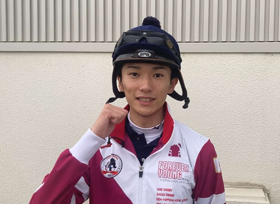 「やるぜ、JBC。」とガッツポーズを見せてくれた坂井騎手（撮影・太田尚樹）