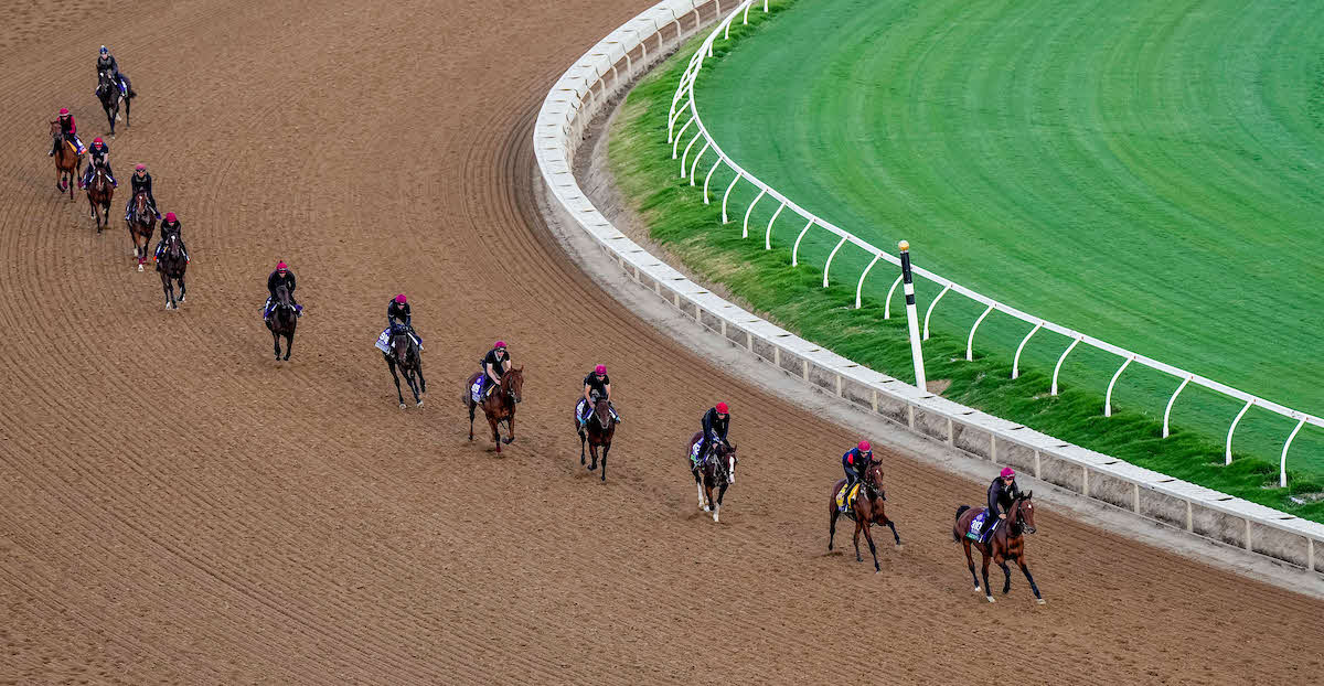 29日、馬場入りしたエイダン・オブライエン厩舎（C）Scott Serio／Eclipse Sportswire／Breeders Cup
