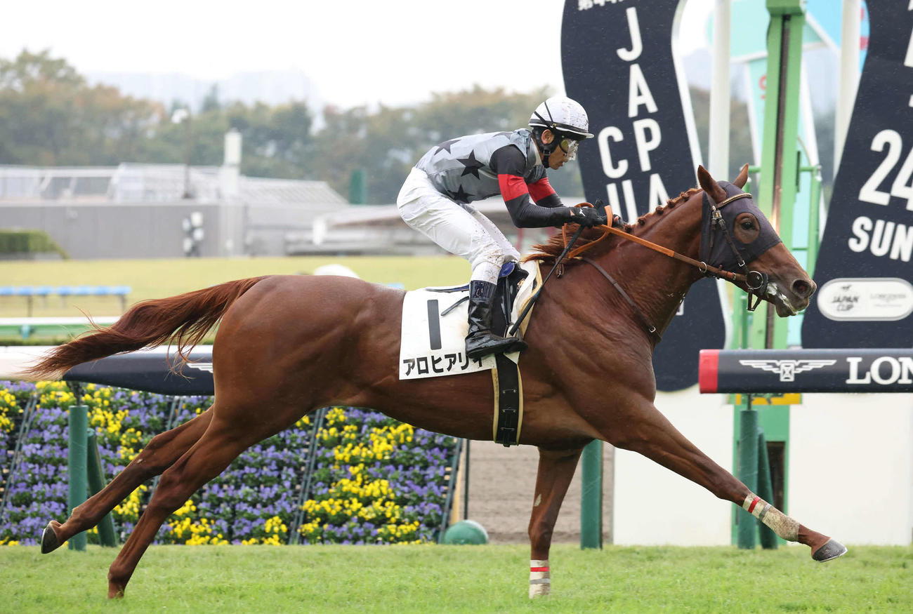 東京5R、2歳新馬戦を制したアロヒアリイと戸崎騎手（撮影・丹羽敏通）