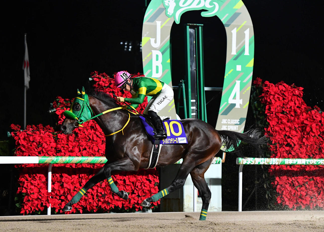 JBCクラシックを4馬身差で勝利したウィルソンテソーロと川田騎手（撮影・岩下翔太）