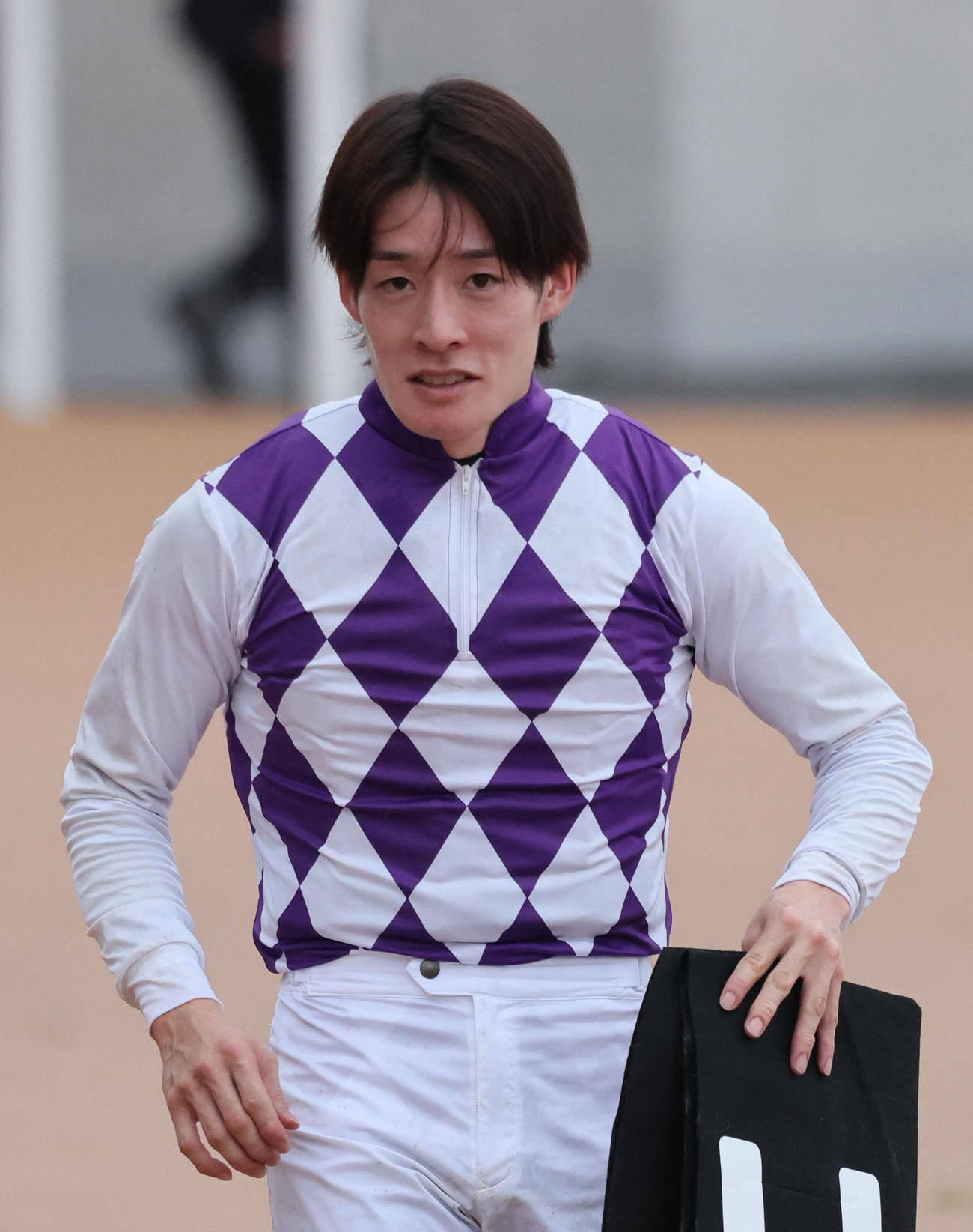 近江特別をメイプルタピットで制し、JRA初勝利を挙げた笠松競馬所属の渡辺竜也騎手（撮影・宮崎幸一）