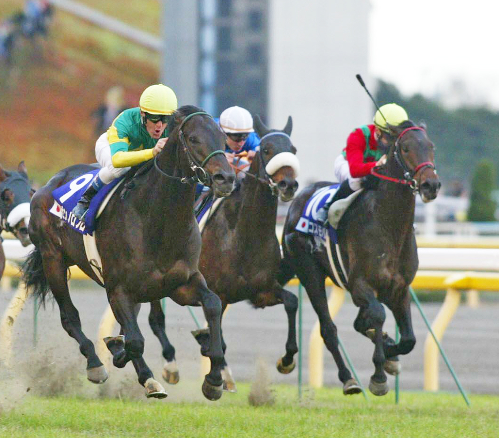 04年ジャパンC2着に敗れたコスモバルクとルメール騎手（右端）。左は勝ったゼンノロブロイ