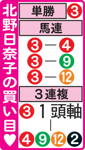北野日奈子の買い目