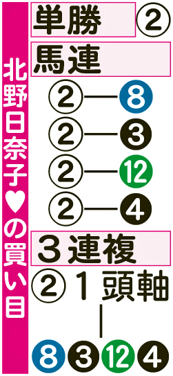 北野日奈子の買い目