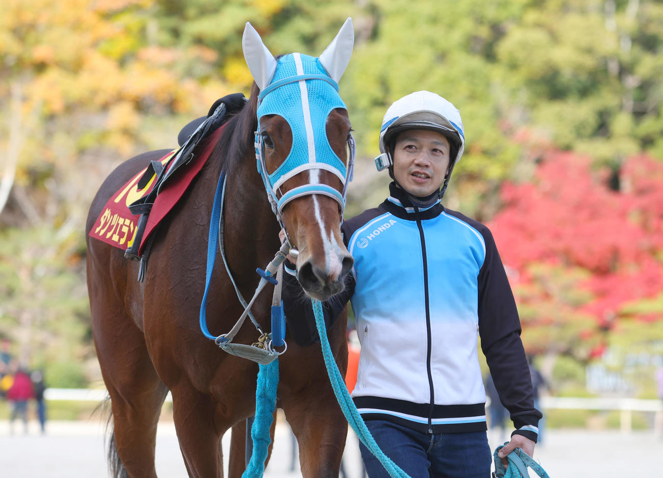 追い切りを終え、引き揚げるダンツエラン