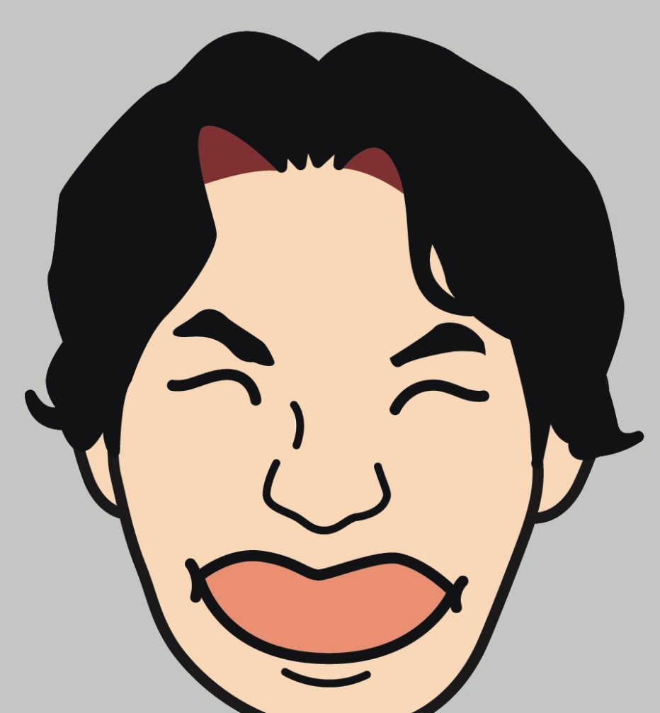 2年連続で有馬記念を的中した岡山記者の似顔絵イラスト