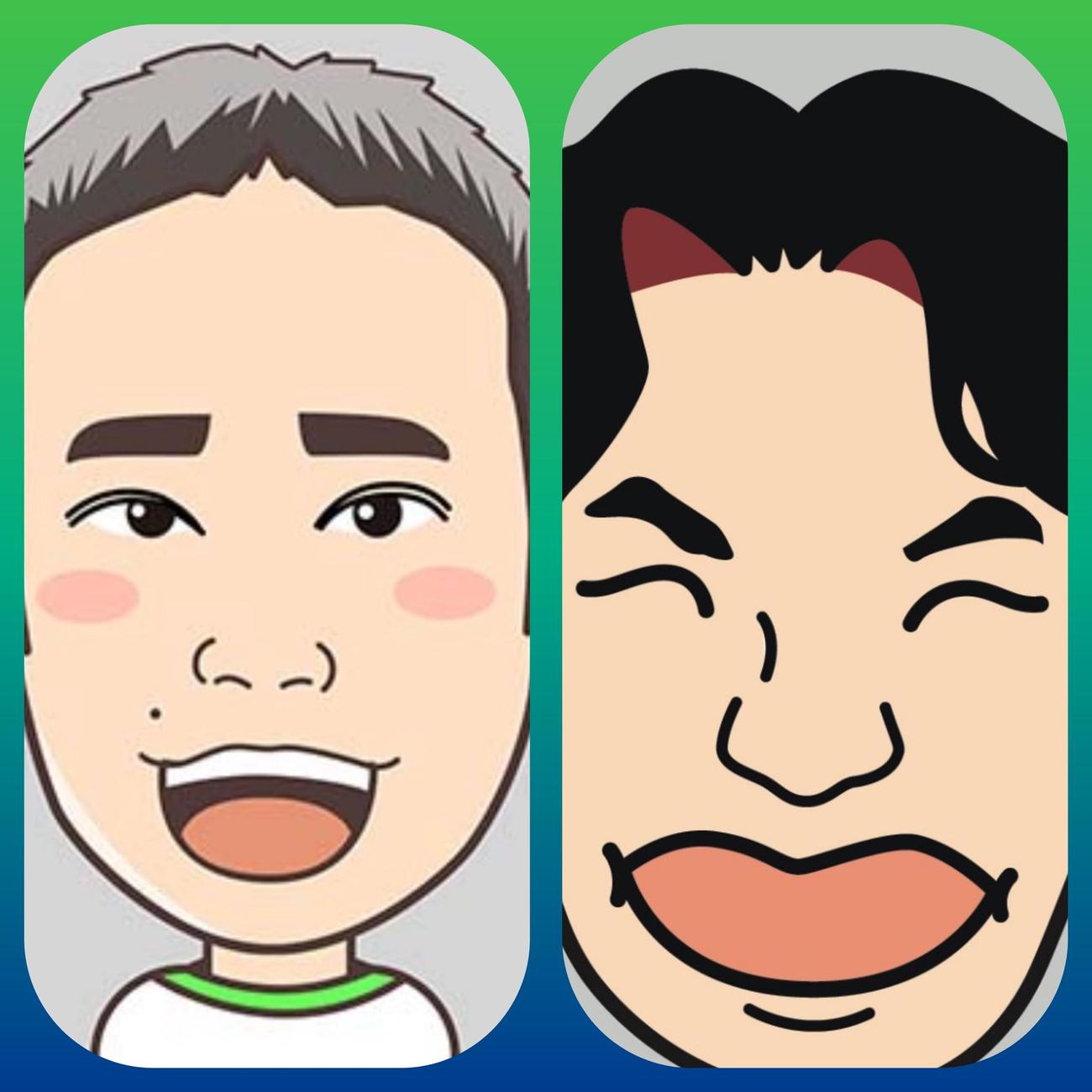 2年連続で有馬記念を的中している久野（左）＆岡山記者の似顔絵イラスト