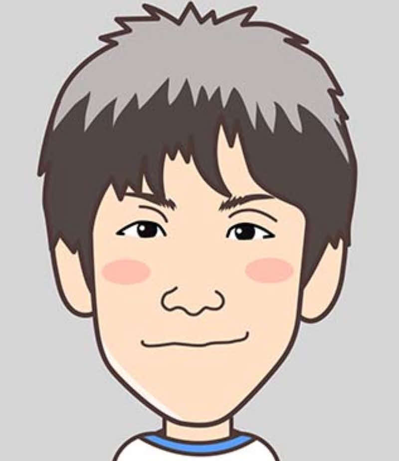井上記者の似顔絵イラスト