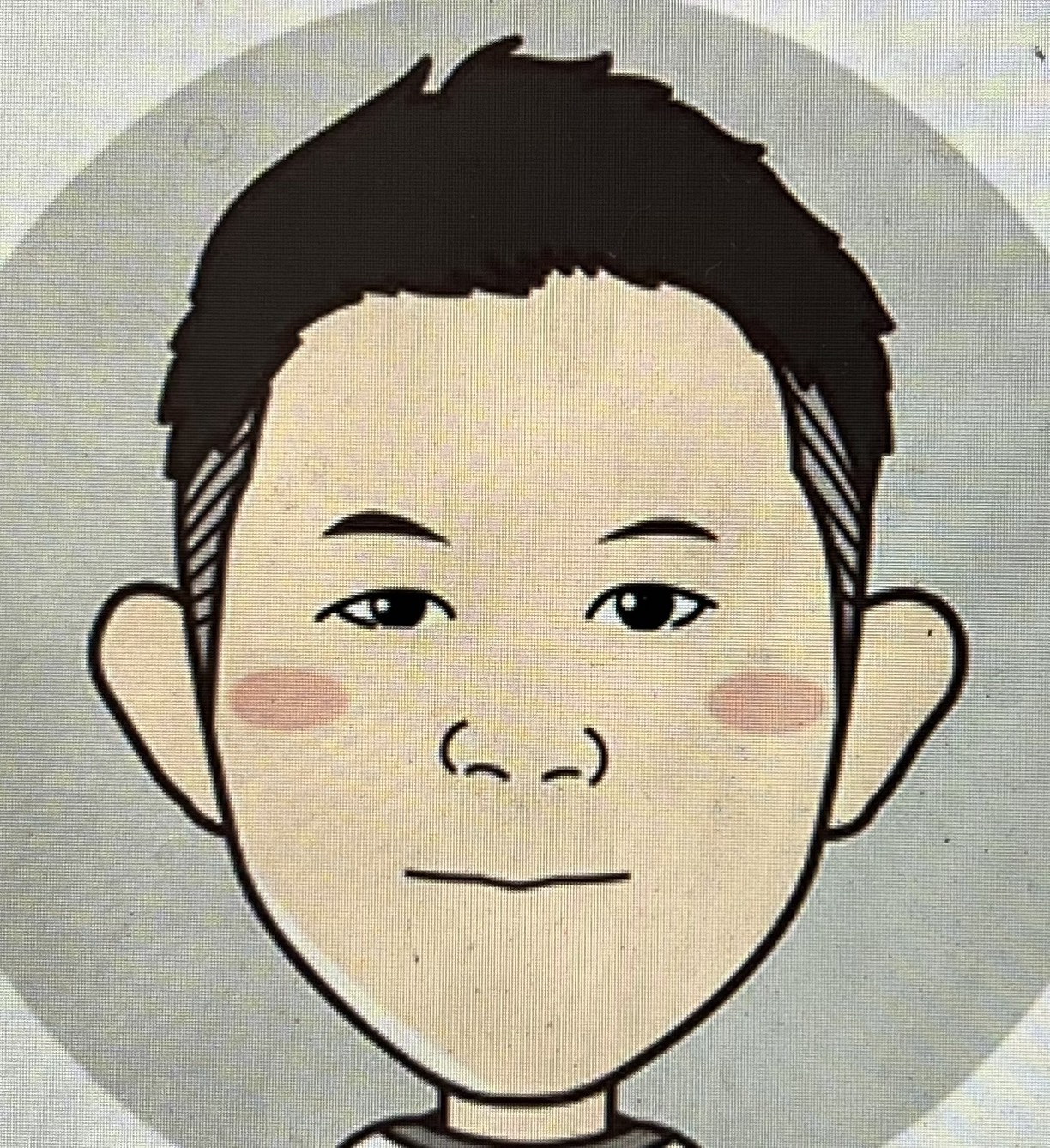 桑原記者の似顔絵イラスト
