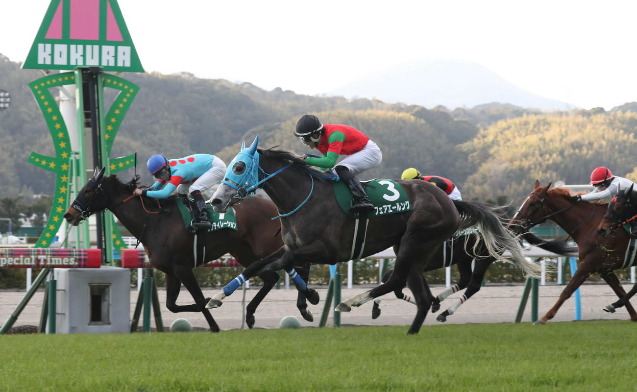 小倉牝馬Sはフェアエールング（手前）とシンティレーションが同着でともに初代覇者となった（撮影・梅根麻紀）