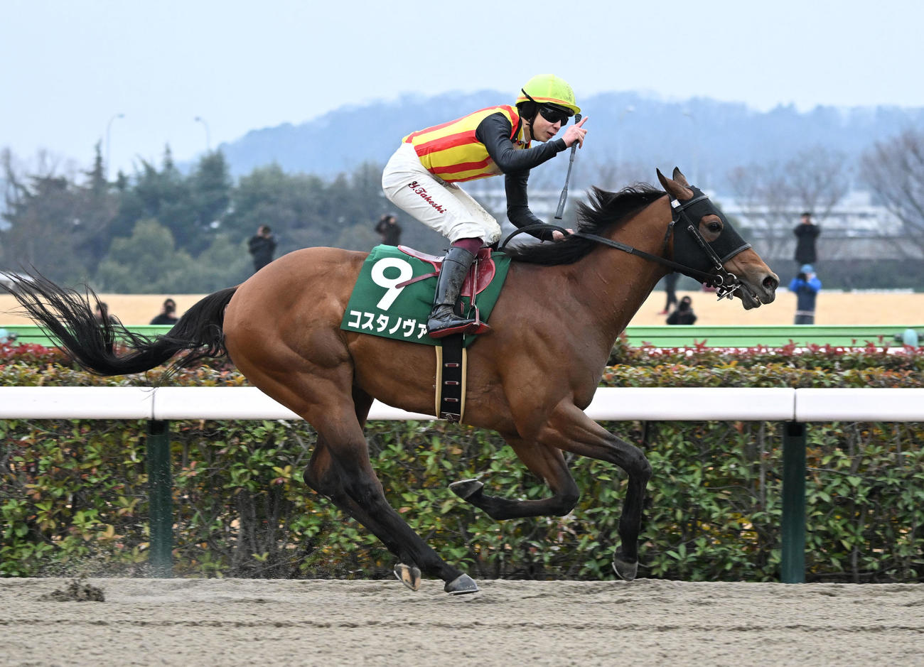 根岸Sを制したコスタノヴァと横山武騎手（撮影・千葉一成）