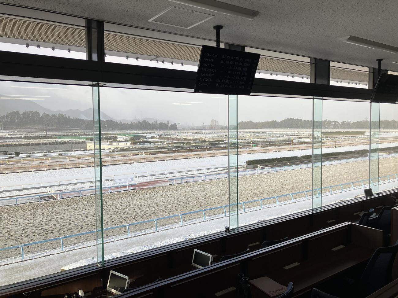 京都競馬の開催が中止となった8日の滋賀・栗東トレーニングセンター（撮影・奥田隼人）