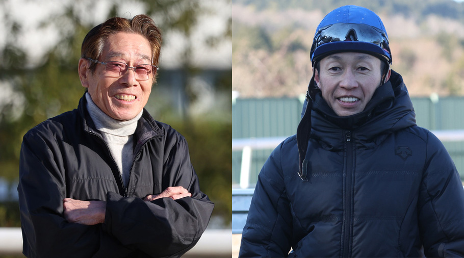 河内洋調教師（左）と武豊騎手