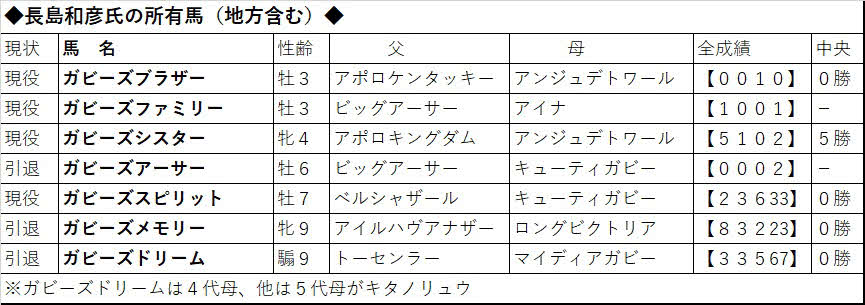 長島オーナー所有の「ガビーズ軍団」