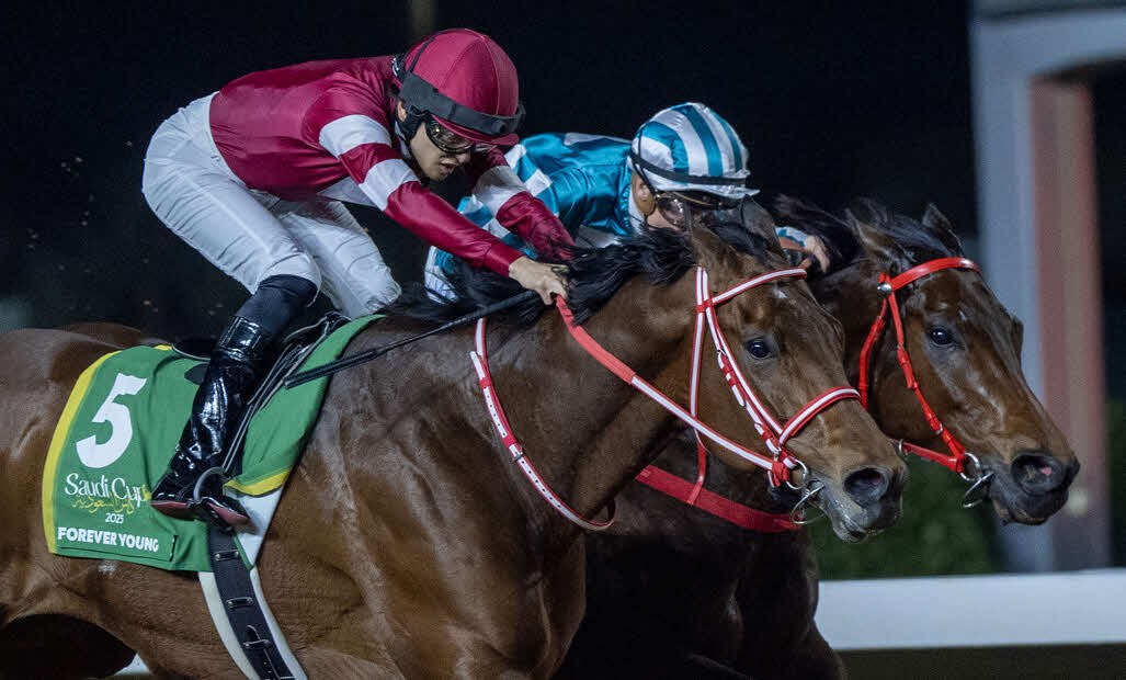 サウジCを制したフォーエバーヤング（C）Jockey Club of Saudi Arabia / Mathea Kelley