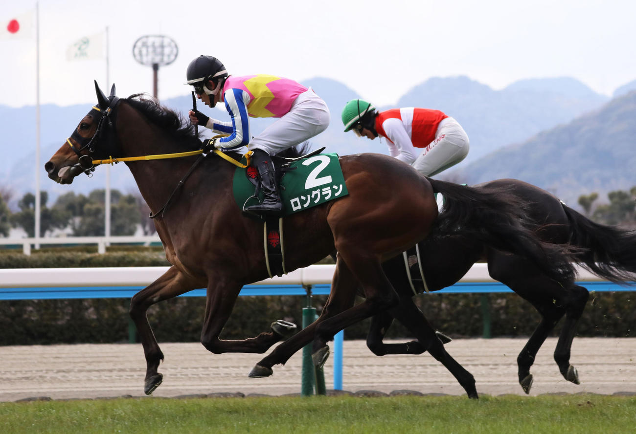 1着のロングランと丹内祐次騎手は最後の直線で後方から差し切り小倉大賞典を制す（撮影・鬼束羽瑠菜）