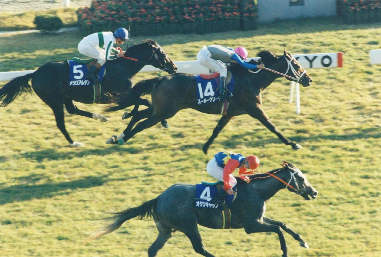 89年10月、天皇賞・秋を制したスーパークリーク（14番）
