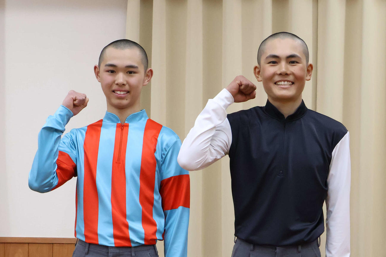 兵庫の小谷哲平騎手（左）と米玉利燕三騎手