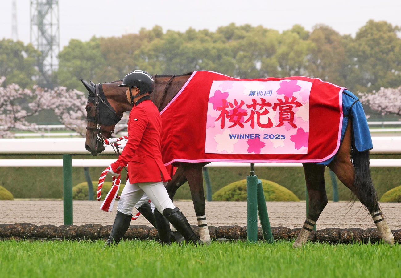 桜花賞を制したエンブロイダリー（撮影・白石智彦）