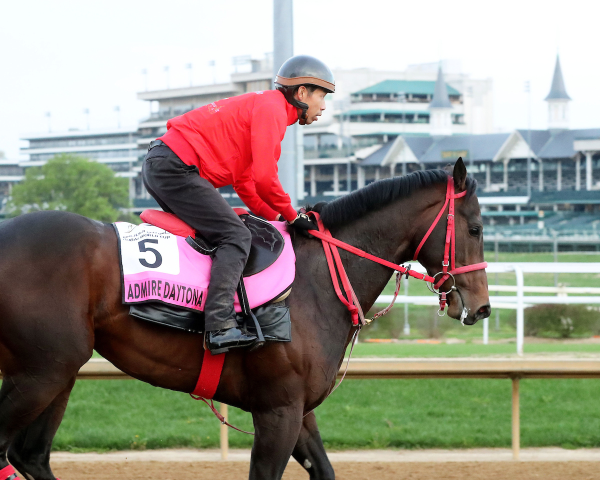 チャーチルダウンズ競馬場で調整するアドマイヤデイトナ（C）Coady Media／Churchill Downs