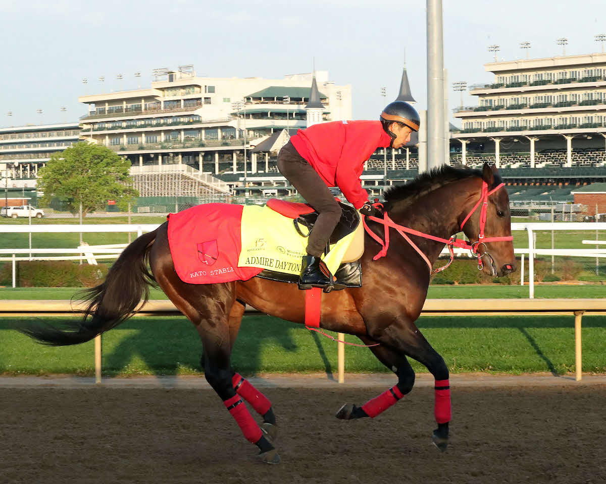 チャーチルダウンズ競馬場で調整するアドマイヤデイトナ（C）Coady Media／Churchill Downs