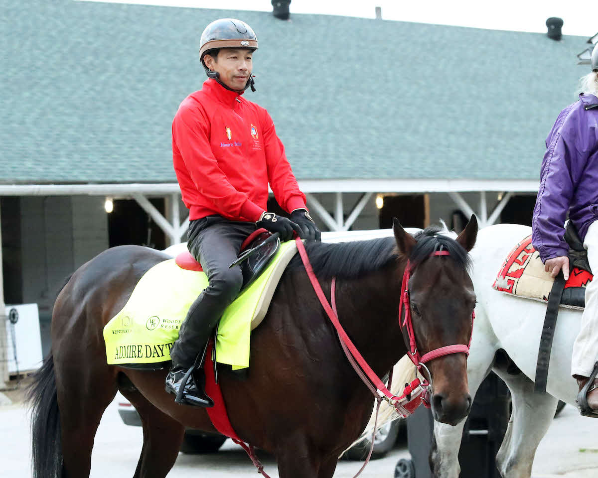 チャーチルダウンズ競馬場で調整するアドマイヤデイトナ（C）Coady Media／Churchill Downs