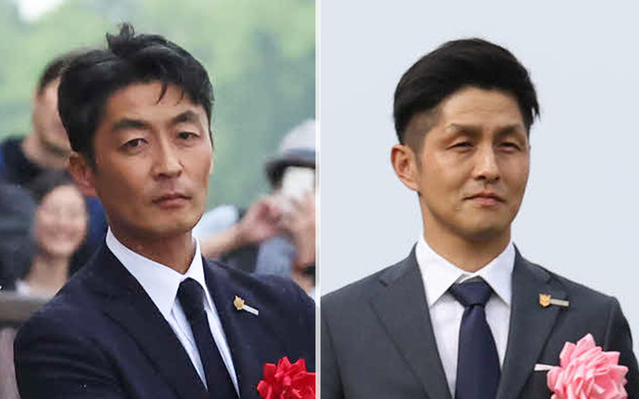 エネルジコで青葉賞を制した高柳瑞樹師（左）とミュージアムマイルで皐月賞を制した高柳大輔師