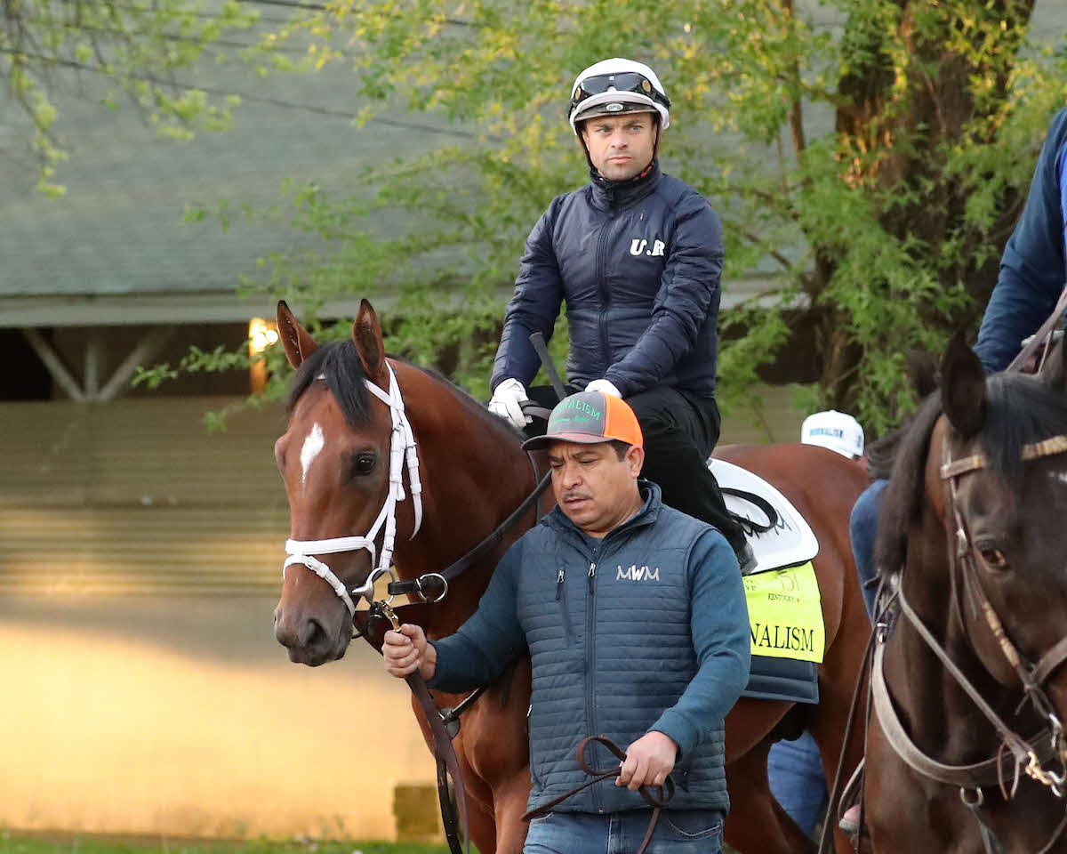 27日、チャーチルダウンズ競馬場で調整するジャーナリズム（C）Churchill Downs／Coady Media