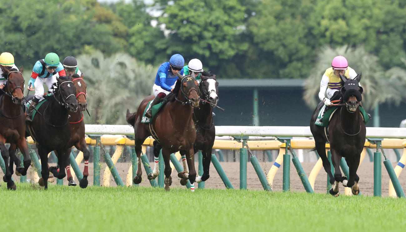 エプソムCを制したセイウンハーデス（右）と幸騎手（撮影・鈴木正人）