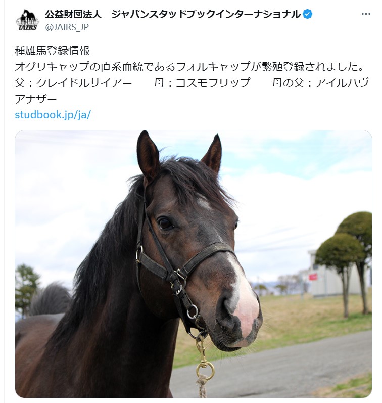 公益財団法人ジャパンスタッドブックインターナショナルのXから
