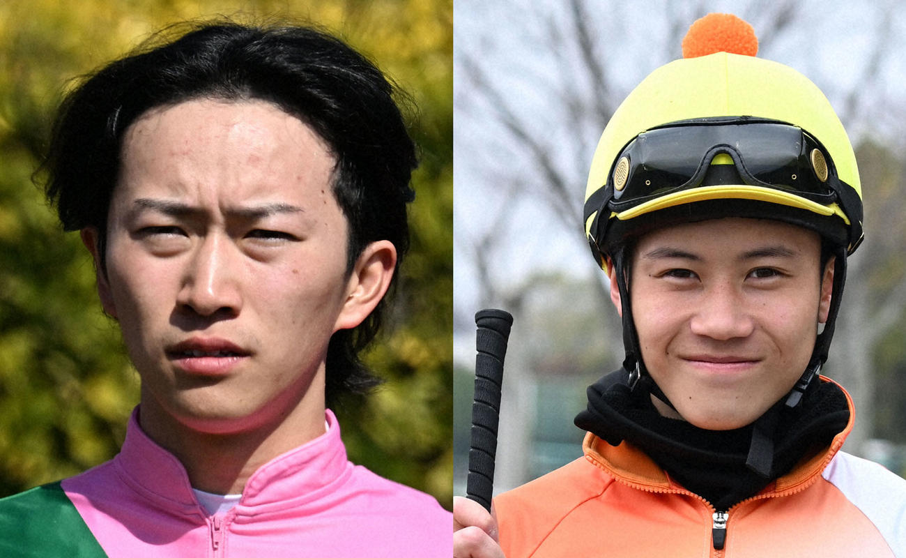 菅原明良騎手（左）と遠藤汰月騎手