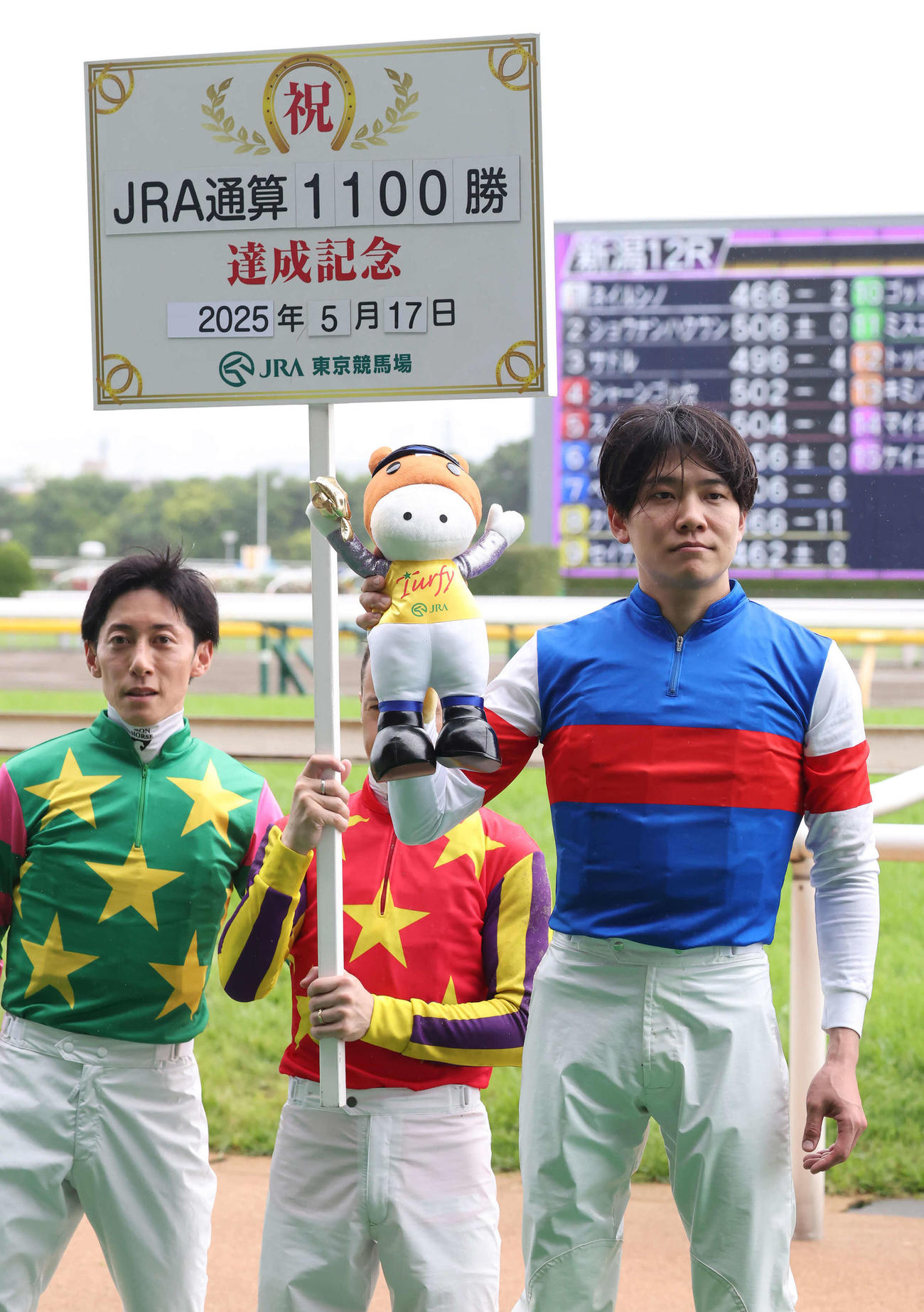 立川特別をアンジュフィールドで制してJRA通算1100勝を達成した三浦騎手（撮影・丹羽敏通）