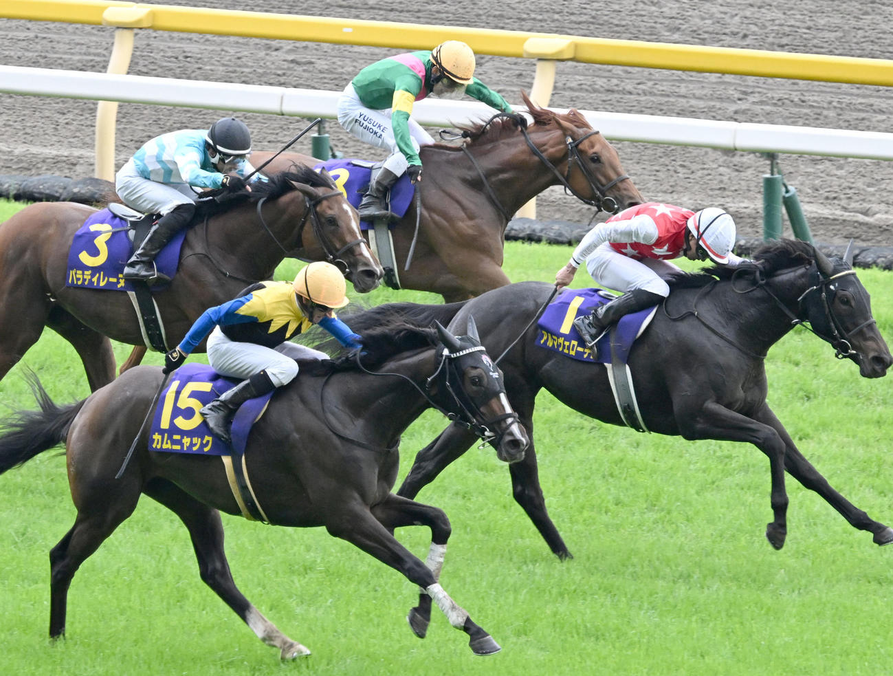 オークス3着に入ったタガノアビー（奥）（撮影・千葉一成）