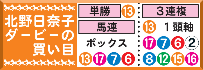 北野日奈子の買い目