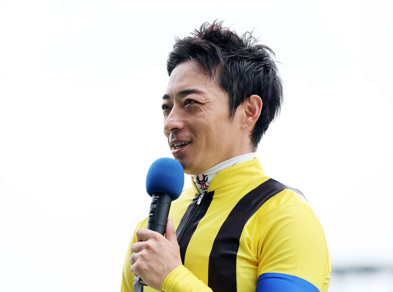 安田記念を制し質問に笑顔で答える川田騎手（撮影・鈴木正人）