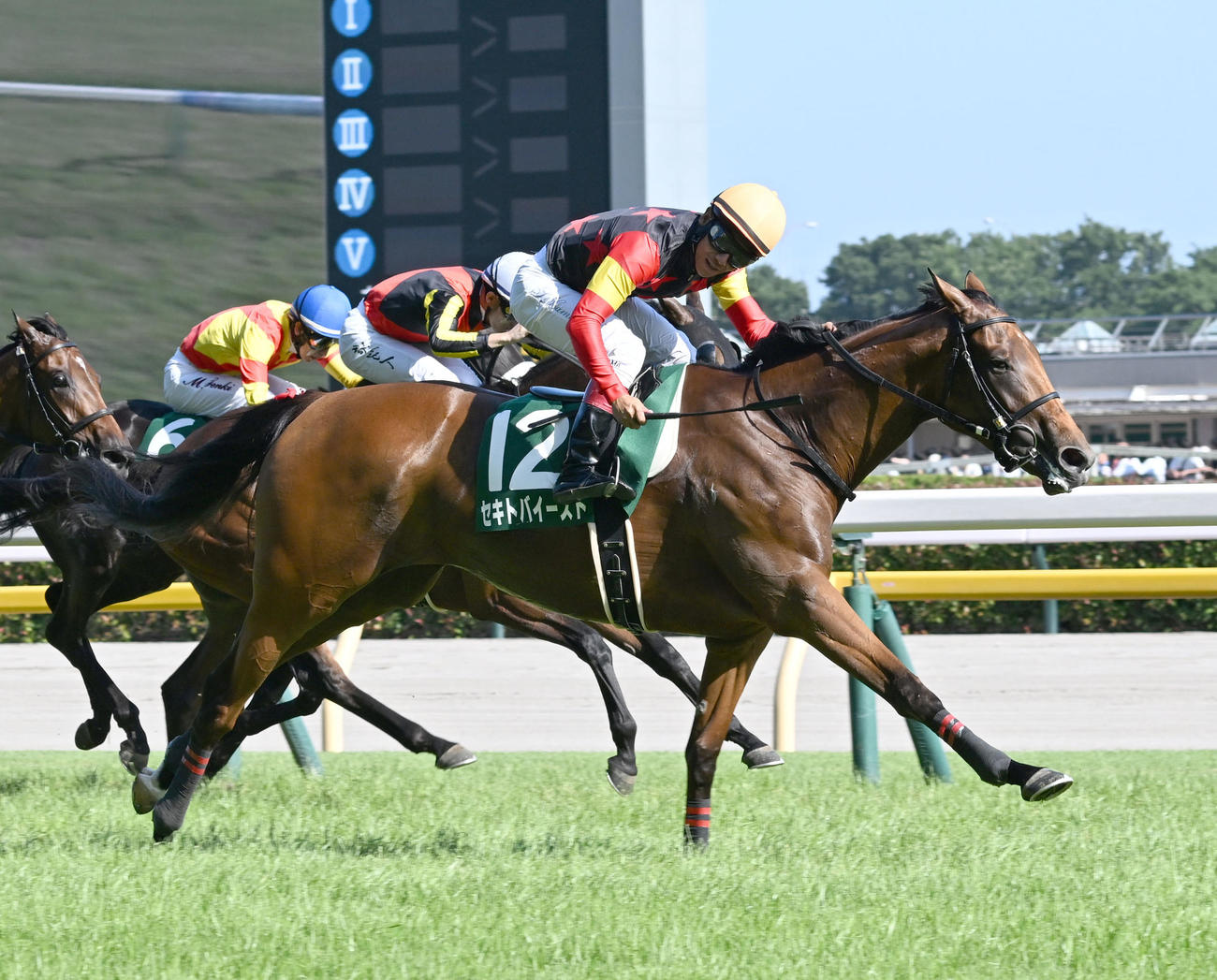 府中牝馬Sを制したセキトバイーストと浜中騎手（撮影・千葉一成）