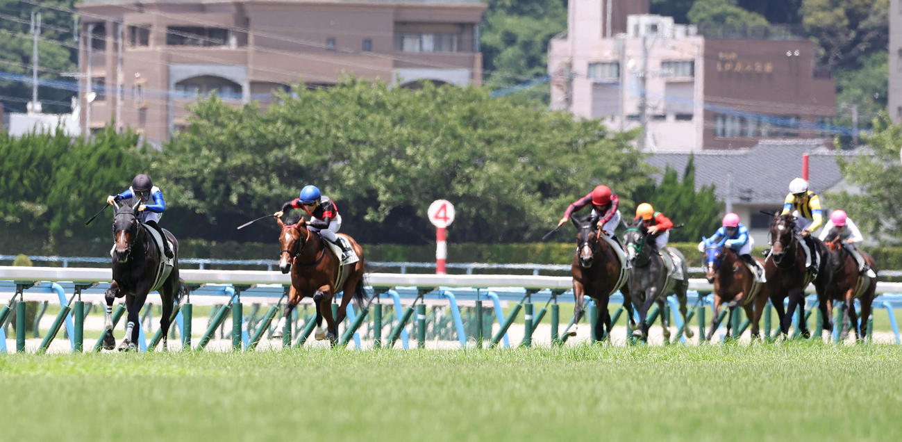 小倉5R、直線抜け出して新馬戦を快勝したロードラヴォール（左）（撮影・白石智彦）