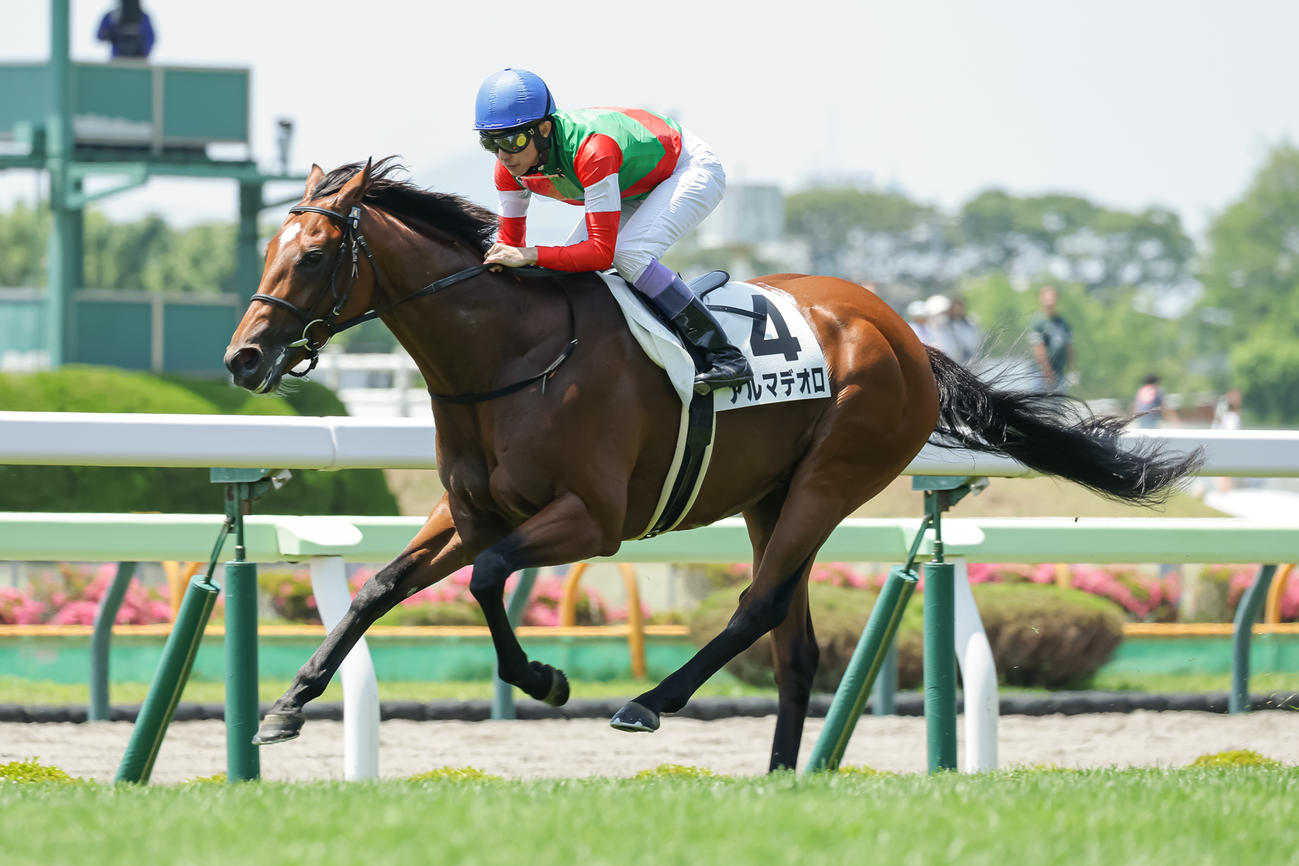 6月28日、函館4R3歳未勝利戦を制したアルマデオロと武豊騎手
