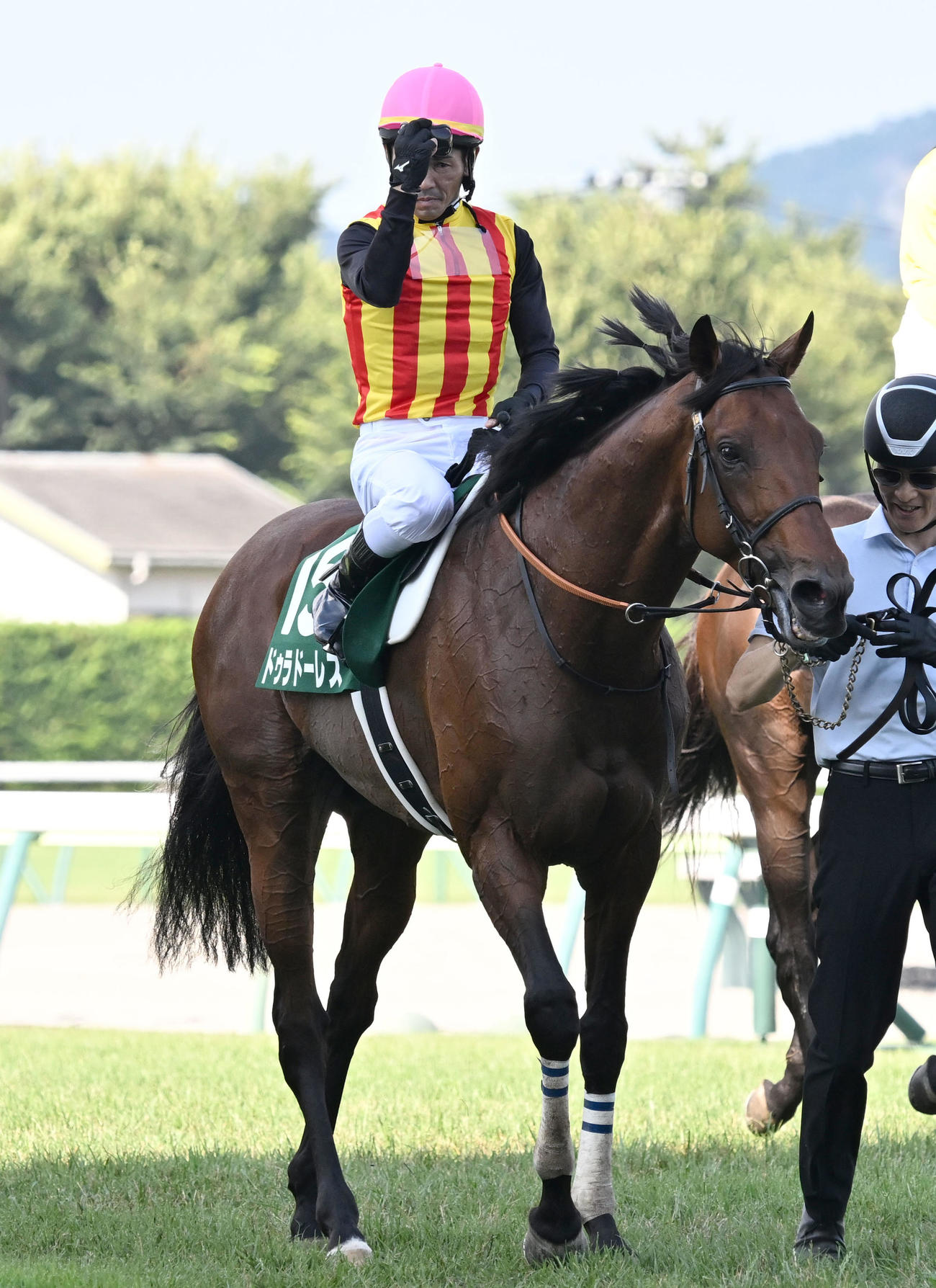 七夕賞で2着に敗れたドゥラドーレスと戸崎騎手（撮影・千葉一成）