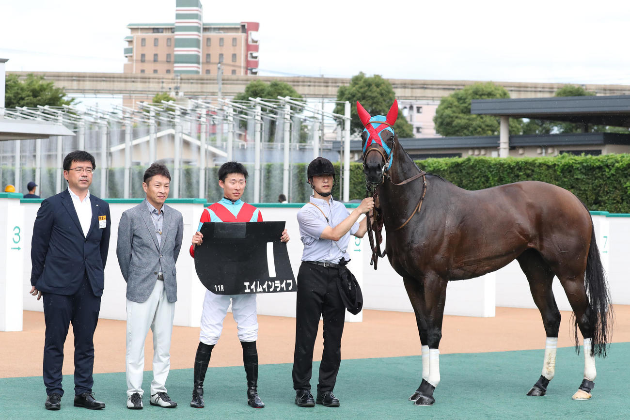 エイムインライフと高杉騎手（撮影・梅根麻紀）