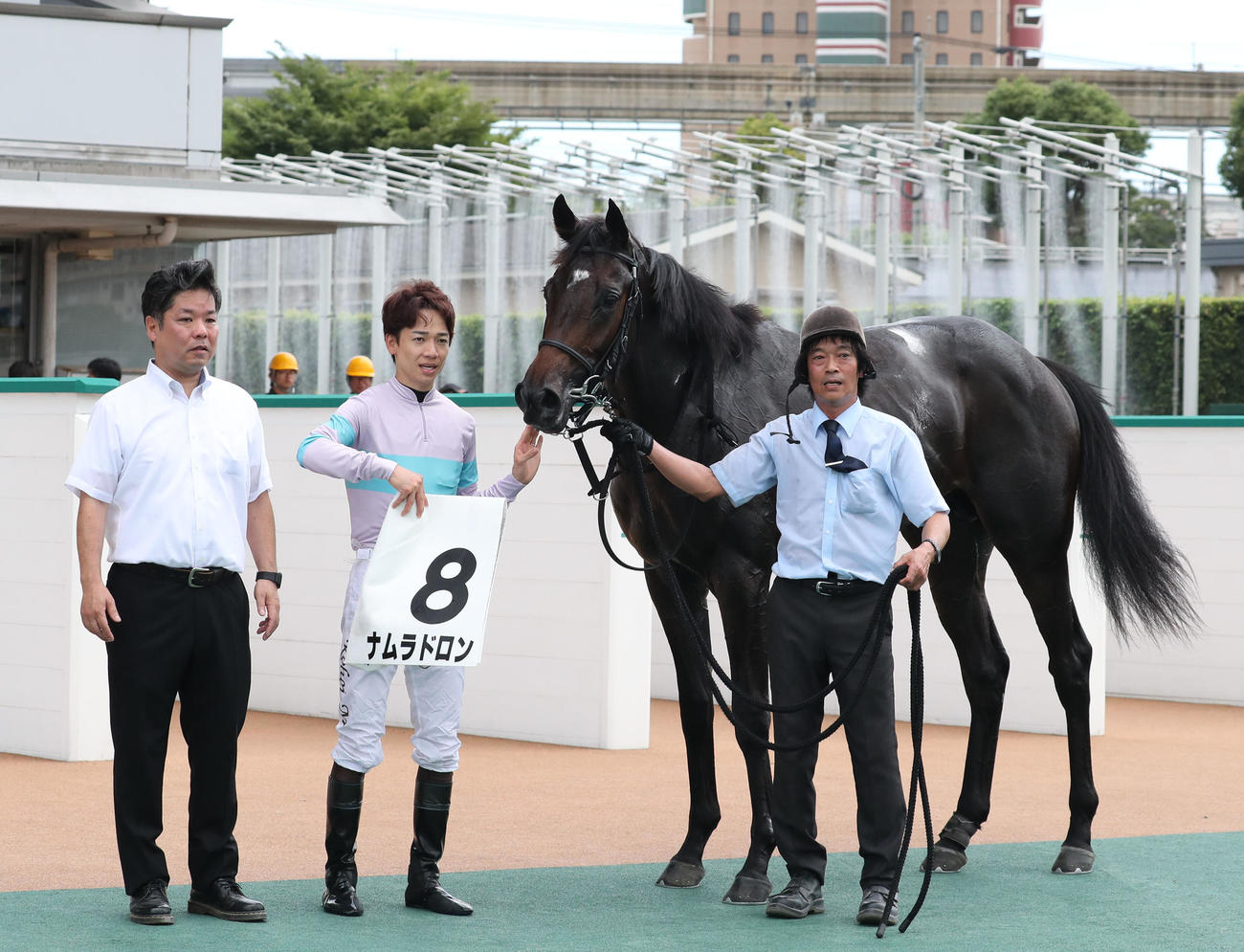 ナムラドロンと松山騎手（撮影・梅根麻紀）