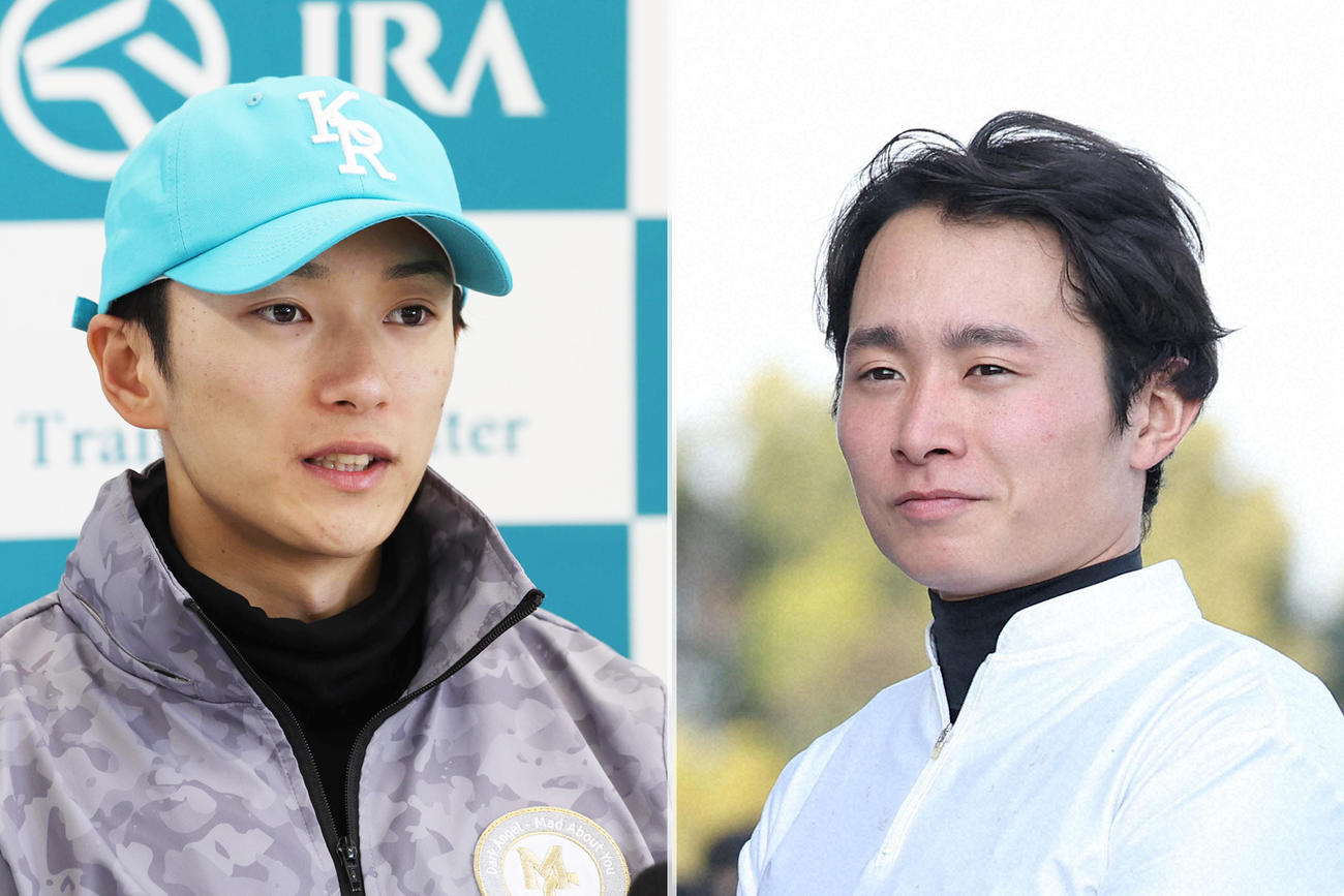 坂井瑠星騎手（左）と岩田望来騎手