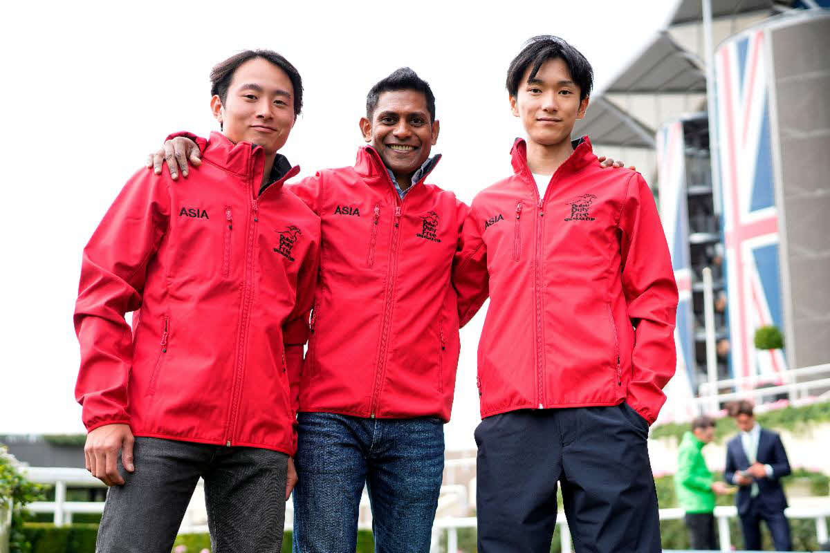 シャーガーCに参加する岩田望来、S・ナレドゥ、坂井瑠星（C）Ascot Racecourse