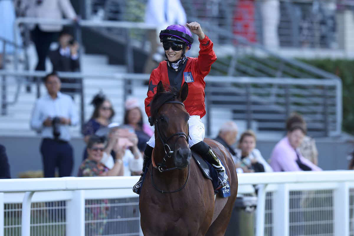 勝利を挙げた坂井瑠星（（C）Ascot Racecourse,Megan Coggin）