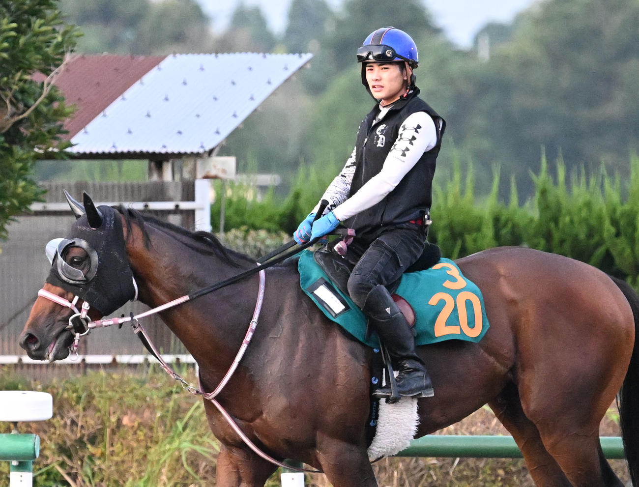 調教に臨むエクラドット鞍上の水沼元輝騎手（撮影・千葉一成）