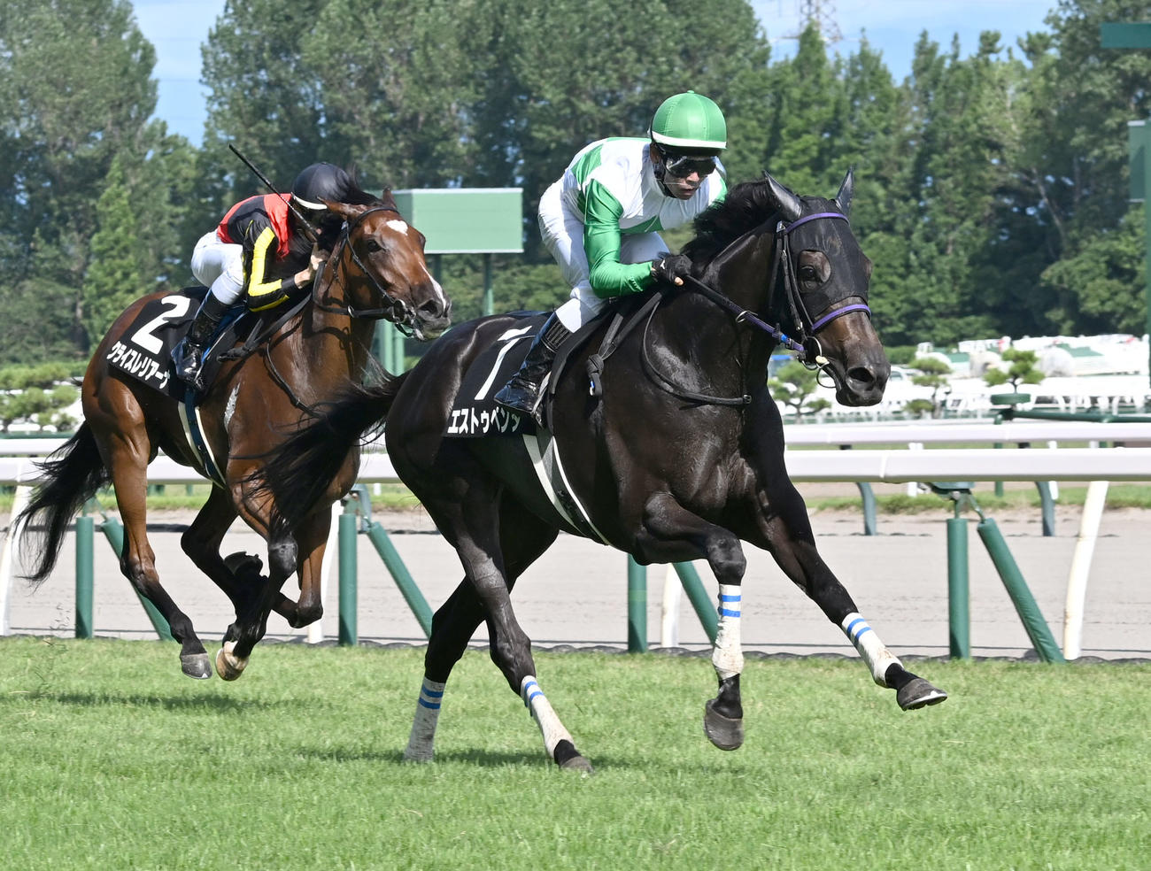 中郷特別を制したエストゥペンダと戸崎騎手（撮影・千葉一成）