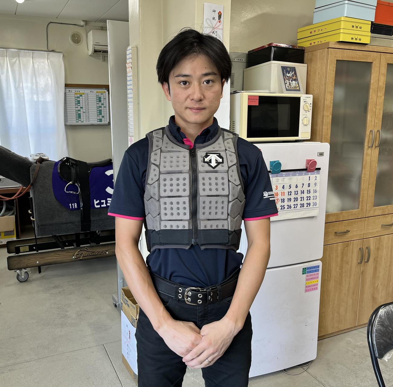 調教終わりの菅原隆一騎手