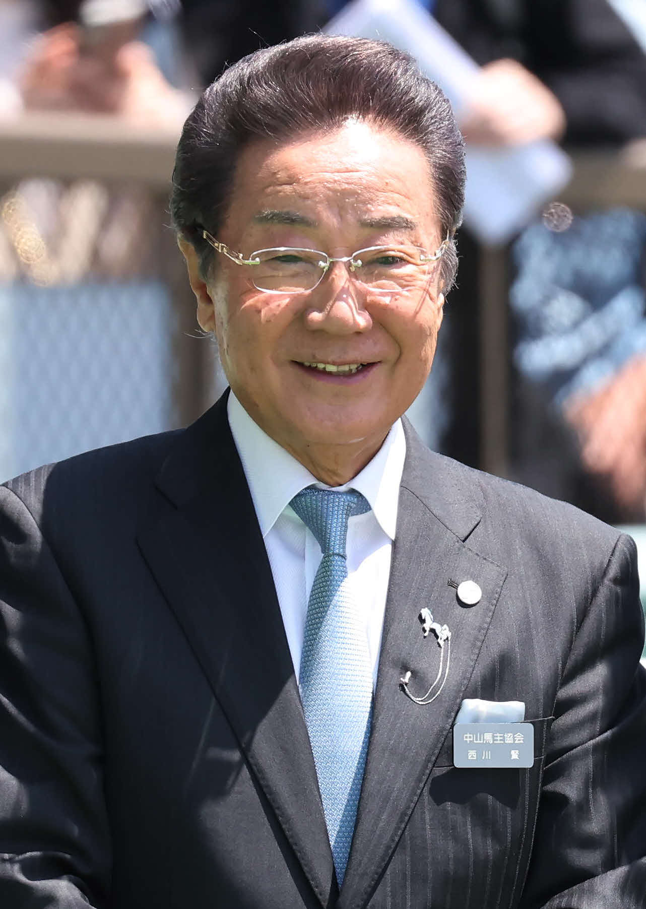 中山馬主協会の西川会長（2025年4月27日撮影）