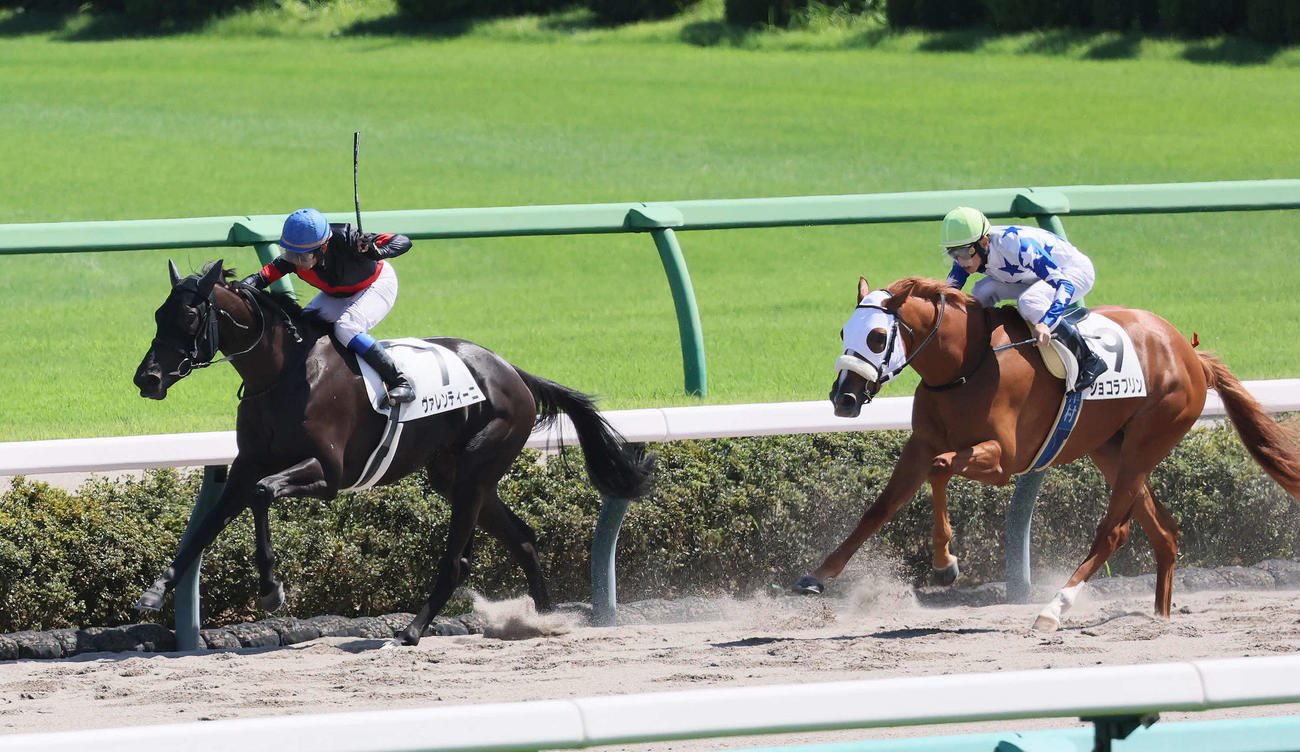 中山6R、2歳新馬戦を制したヴァレンティーニと岩田康騎手（撮影・丹羽敏通）